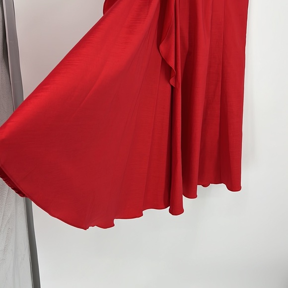 Jessica Simpson formal wear one shoulder ruffle. red dress size 4. - Picture 13 of 13